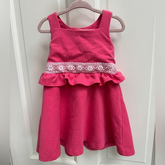 Janie& Jack 2T Girls Pink Formal Peplum Tank Top Dress - Picture 1 of 5